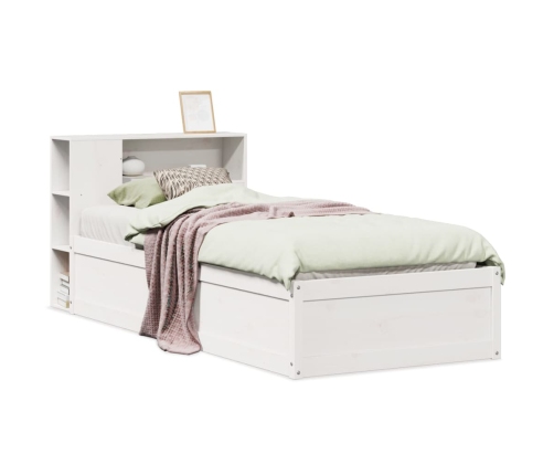 Estructura de cama sin colchón madera de pino blanca 90x200 cm