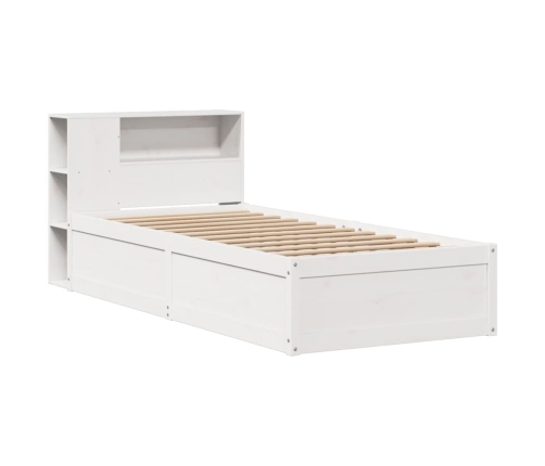 Estructura de cama sin colchón madera de pino blanca 90x200 cm