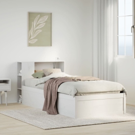 Estructura de cama sin colchón madera de pino blanca 90x200 cm