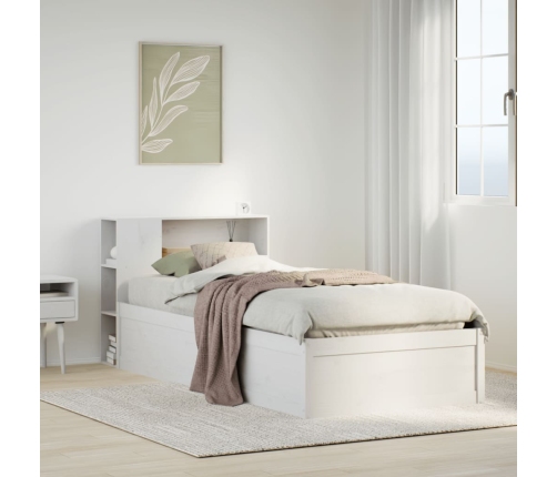 Estructura de cama sin colchón madera de pino blanca 90x200 cm