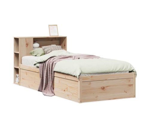 Estructura de cama sin colchón madera maciza de pino 90x190 cm