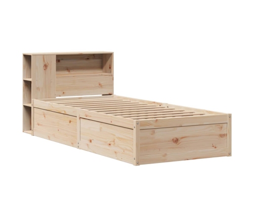 Estructura de cama sin colchón madera maciza de pino 90x190 cm