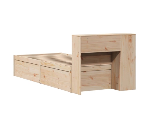Estructura de cama sin colchón madera maciza de pino 90x190 cm
