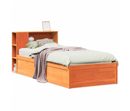 Estructura de cama sin colchón madera maciza marrón 90x190 cm