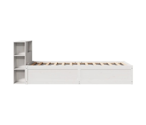 Estructura de cama sin colchón madera maciza blanca 75x190 cm