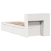Estructura de cama sin colchón madera maciza blanca 75x190 cm