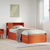 Estructura de cama sin colchón madera maciza marrón 75x190 cm