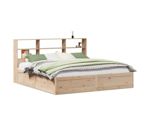 Estructura de cama sin colchón madera maciza de pino 200x200 cm