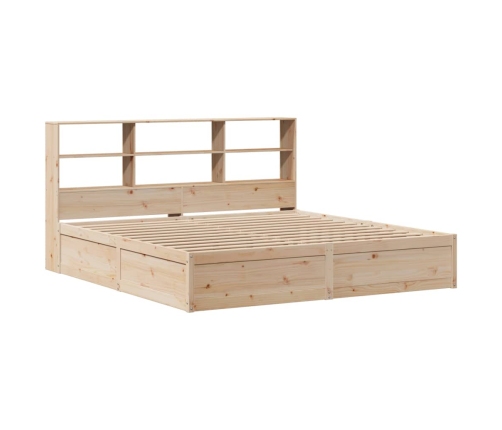 Estructura de cama sin colchón madera maciza de pino 200x200 cm