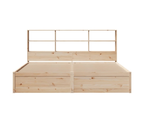 Estructura de cama sin colchón madera maciza de pino 200x200 cm