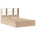 Estructura de cama sin colchón madera maciza de pino 160x200 cm