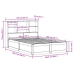 Estructura de cama sin colchón madera maciza de pino 160x200 cm