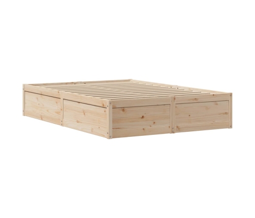 Estructura de cama sin colchón madera maciza de pino 160x200 cm