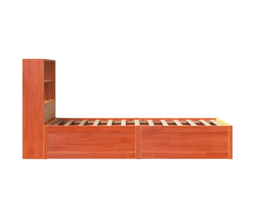 Cama sin colchón madera maciza de pino marrón cera 100x200 cm