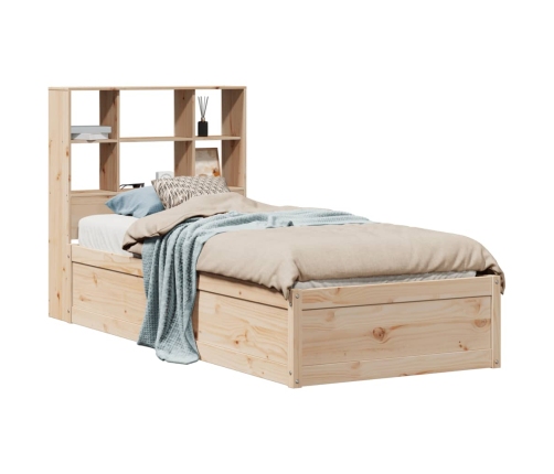Estructura de cama sin colchón madera maciza de pino 90x200 cm