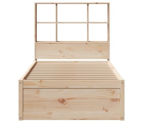 Estructura de cama sin colchón madera maciza de pino 90x200 cm