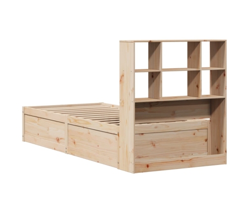 Estructura de cama sin colchón madera maciza de pino 90x200 cm