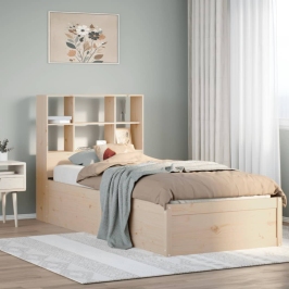 Estructura de cama sin colchón madera maciza de pino 90x200 cm