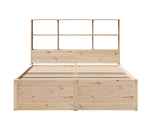 Estructura de cama sin colchón madera maciza de pino 140x190 cm