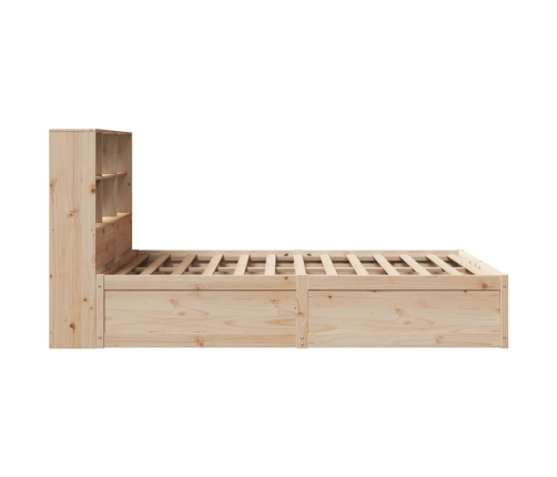 Estructura de cama sin colchón madera maciza de pino 140x190 cm