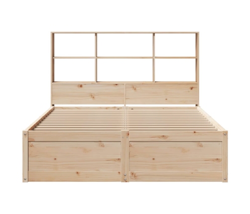 Estructura de cama sin colchón madera maciza de pino 135x190 cm