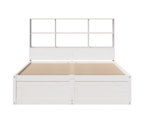 Estructura de cama sin colchón madera maciza blanca 120x190 cm