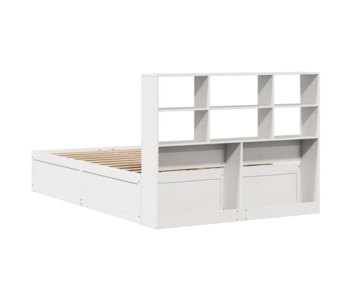 Estructura de cama sin colchón madera maciza blanca 120x190 cm