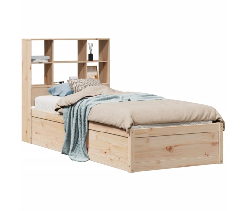 Estructura de cama sin colchón madera maciza de pino 90x190 cm