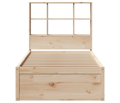 Estructura de cama sin colchón madera maciza de pino 90x190 cm