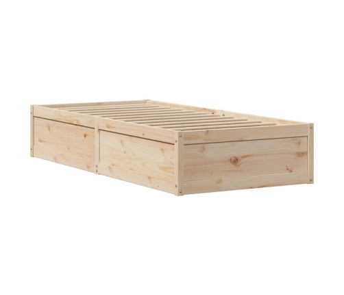 Estructura de cama sin colchón madera maciza de pino 90x190 cm