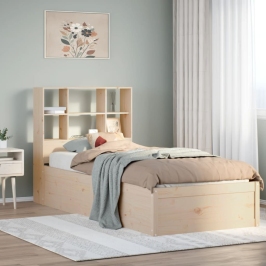 Estructura de cama sin colchón madera maciza de pino 90x190 cm
