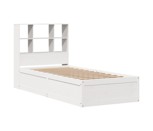 Estructura de cama sin colchón madera maciza blanca 75x190 cm