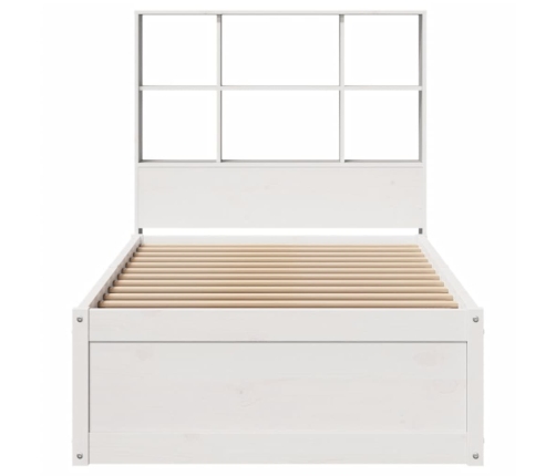 Estructura de cama sin colchón madera maciza blanca 75x190 cm