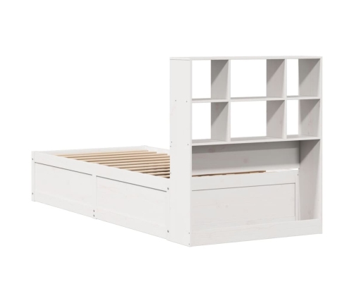 Estructura de cama sin colchón madera maciza blanca 75x190 cm