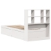 Estructura de cama sin colchón madera maciza blanca 75x190 cm