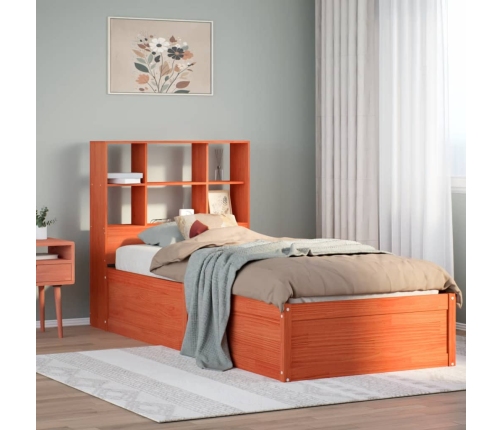 Estructura de cama sin colchón madera maciza marrón 75x190 cm