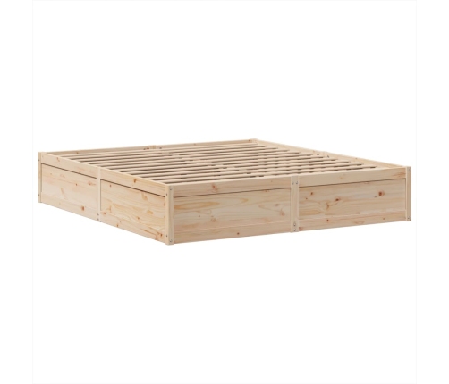 Estructura de cama sin colchón madera maciza de pino 200x200 cm