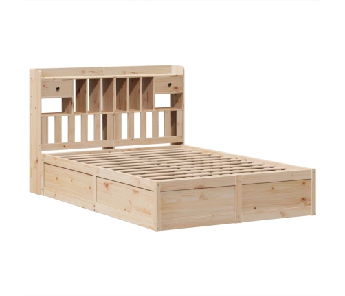 Estructura de cama sin colchón madera de pino blanca 140x200 cm