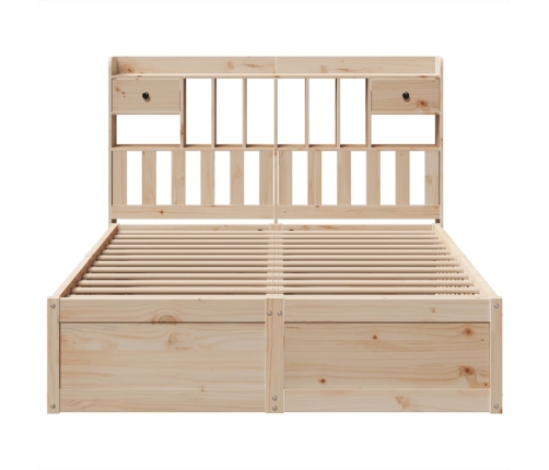 Estructura de cama sin colchón madera de pino blanca 140x200 cm