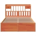 Cama sin colchón madera maciza de pino marrón cera 140x200 cm