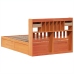 Cama sin colchón madera maciza de pino marrón cera 140x200 cm