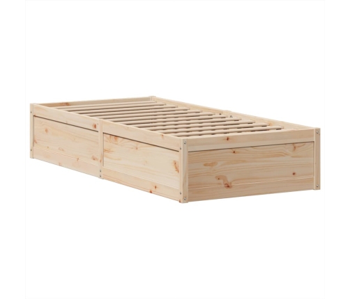 Estructura de cama sin colchón madera maciza de pino 100x200 cm