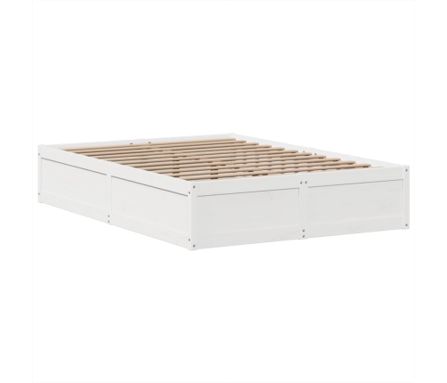 Estructura de cama sin colchón madera de pino blanca 140x190 cm