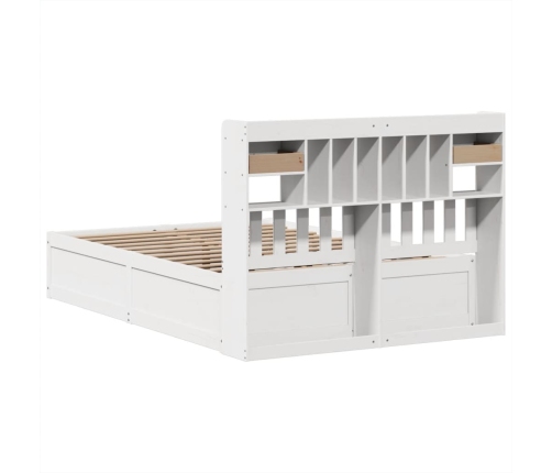 Estructura de cama sin colchón madera de pino blanca 140x190 cm