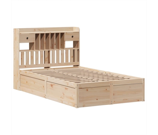 Estructura de cama sin colchón madera maciza de pino 135x190 cm