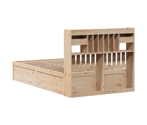 Estructura de cama sin colchón madera maciza de pino 135x190 cm