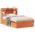 Estructura de cama sin colchón madera maciza marrón 135x190 cm