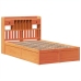 Estructura de cama sin colchón madera maciza marrón 135x190 cm