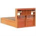 Estructura de cama sin colchón madera maciza marrón 135x190 cm