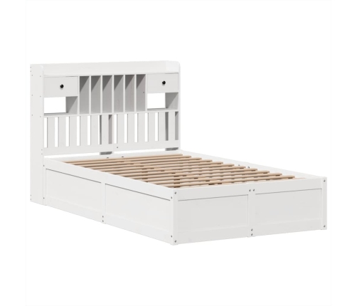 Estructura de cama sin colchón madera maciza blanca 120x190 cm